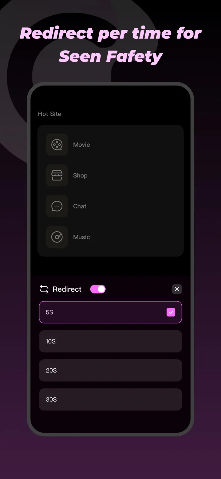 Redirect timing controls